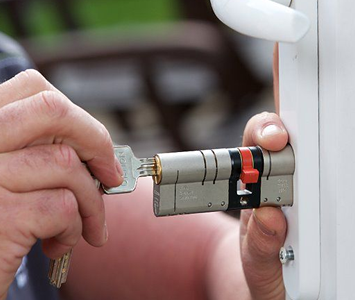 High-security anti snap lock been fitted to a door