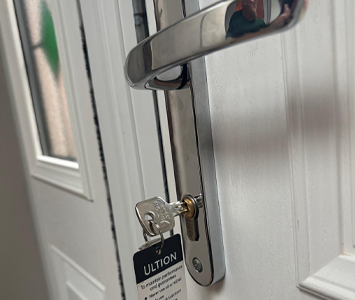 Door featuring a new high security locking mechanism following a burglarly